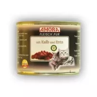 Amora Fleisch Pur Katze Borjú&Kacsa 200g
