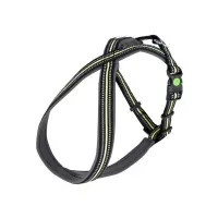 KERBL Xenos fényvisszaverő kutyahám, fekete/neon sárga, 50-80 cm, 25 mm