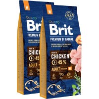 Brit Premium by Nature Adult Medium kutyatáp 2x15kg