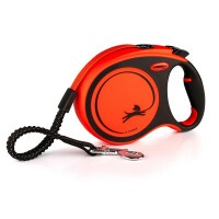 Flexi Xtreme szalagos automata póráz L 8m, narancs/fekete 55kg-ig