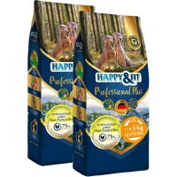 Happy&Fit Professional Plus Puppy&Junior Fresh Poultry&Rice Large 2x18kg (2x15+3kg ajándék)