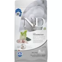 N&D White Dog tengeri sügér, spirulina&édeskömény adult mini 2kg