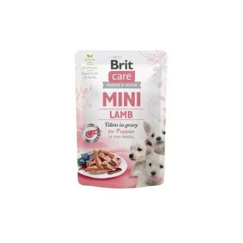 Brit Care Mini alutasakos nedvestáp Puppy bárány szószban 85 g