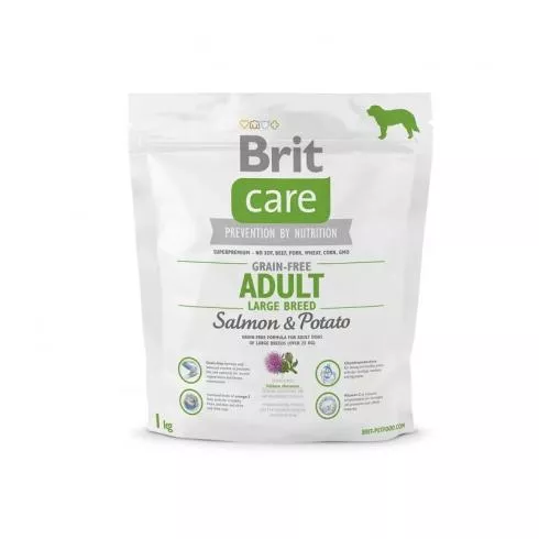 Brit Care Grain-free Adult Large Breed Salmon & Potato kutyatáp 1 kg