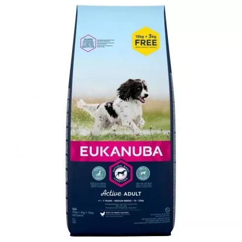 Eukanuba Adult Medium kutyatáp 15+3kg