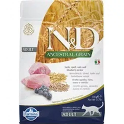 N&D Cat Ancestral Grain bárány, tönköly, zab&áfonya adult 300g