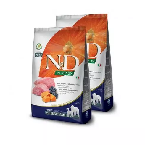 N&D Pumpkin Dog bárány&áfonya sütőtökkel adult medium/maxi 2x2,5kg
