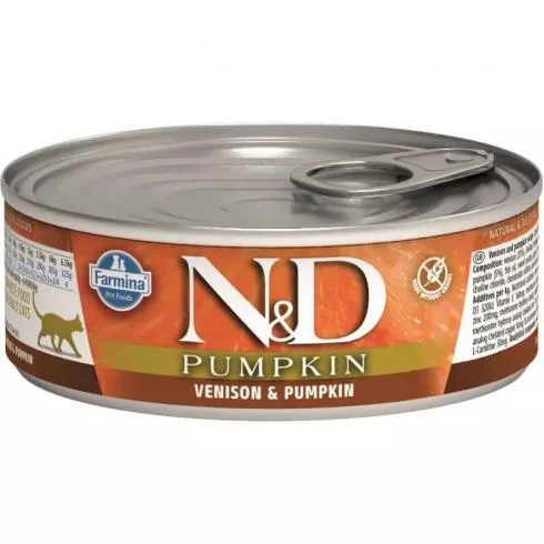 N&D Pumpkin Cat konzerv szarvas&sütőtök 80g
