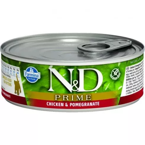 N&D Cat konzerv Kitten Konzerv Csirke&Gránátalma 80g