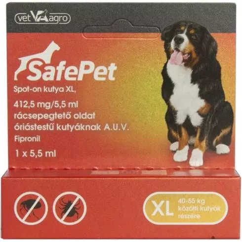 SafePet 412,5mg/5,5 ml spot on kutya XL 40-55 kg 1x
