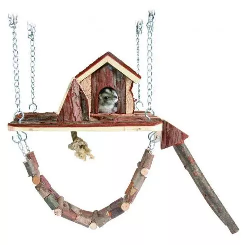 Trixie Játszótér Ketrecbe Függeszthető Fából Rágcsálóknak 26×22cm