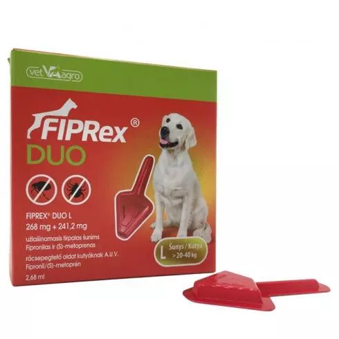 Fiprex Duo L 268 mg + 241,2 mg rácsepegtető oldat kutyáknak 1x