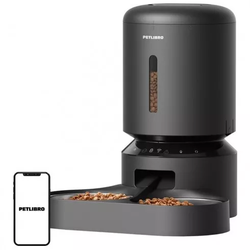 Petlibro Granary ételadagoló dupla tállal, Wifi-s, 5L (fekete)