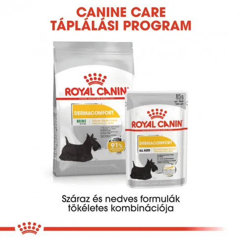 Royal Canin Mini Dermacomfort 1kg-száraz táp bőrirritációra hajlamos felnőtt kutyáknak